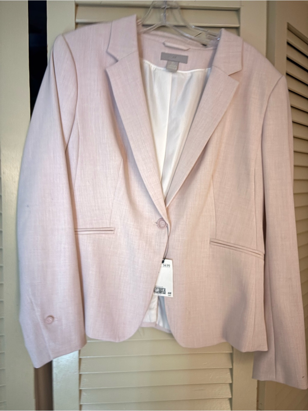 H&M Light Pink Single-Button Women's Blazer
